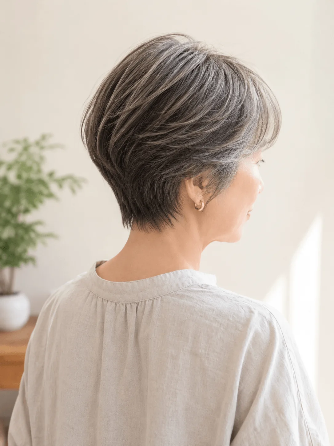 白髪ぼかしのヘアスタイル
